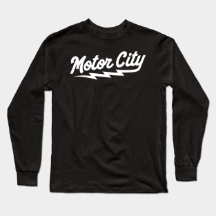 Detroit 'Motor City' Baseball Script Fan T-Shirt: Rev Up Your Style with Detroit Baseball Pride! Long Sleeve T-Shirt